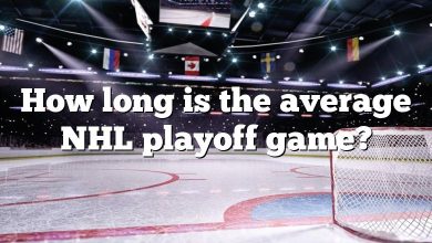 How long is the average NHL playoff game?