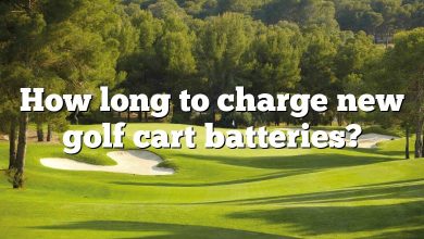 How long to charge new golf cart batteries?