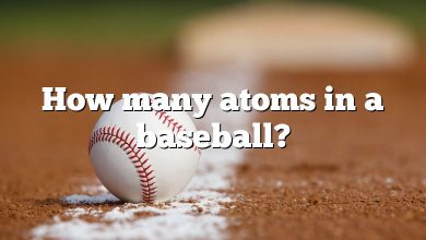 How many atoms in a baseball?