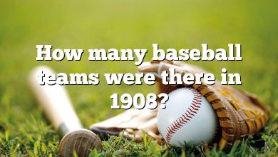 How many baseball teams were there in 1908?