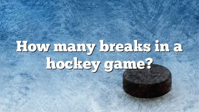 How many breaks in a hockey game?