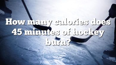 How many calories does 45 minutes of hockey burn?