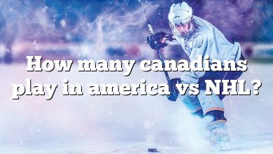 How many canadians play in america vs NHL?