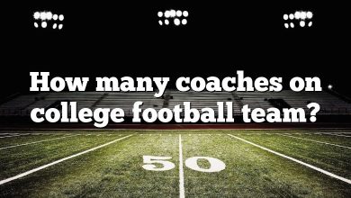 How many coaches on college football team?