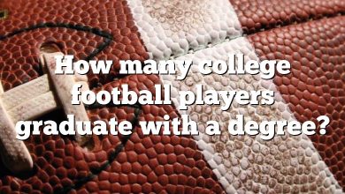 How many college football players graduate with a degree?