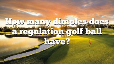 How many dimples does a regulation golf ball have?