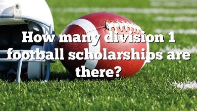 How many division 1 football scholarships are there?