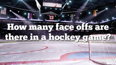 How many face offs are there in a hockey game?