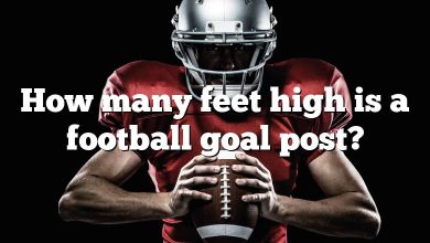 How many feet high is a football goal post?