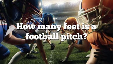 How many feet is a football pitch?