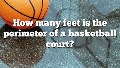 How many feet is the perimeter of a basketball court?