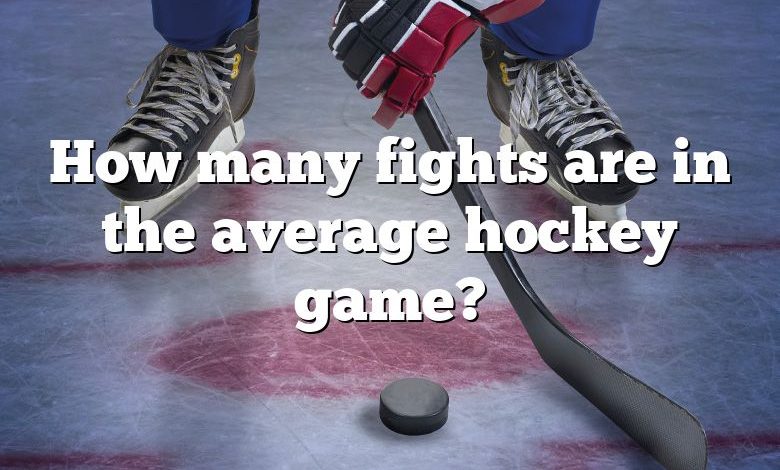 How many fights are in the average hockey game?