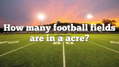 How many football fields are in a acre?