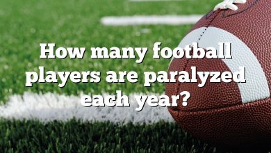 How many football players are paralyzed each year?