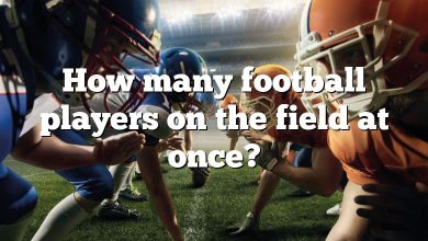 How many football players on the field at once?