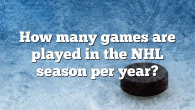 How many games are played in the NHL season per year?