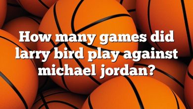 How many games did larry bird play against michael jordan?