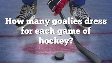 How many goalies dress for each game of hockey?