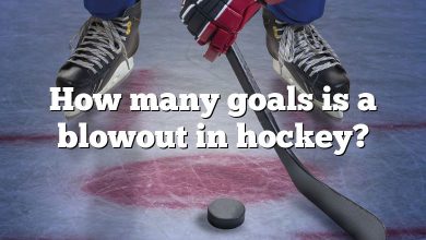 How many goals is a blowout in hockey?