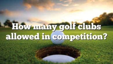 How many golf clubs allowed in competition?