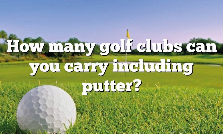How many golf clubs can you carry including putter?