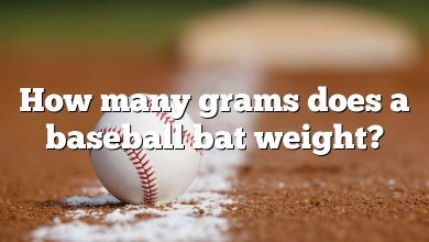 How many grams does a baseball bat weight?