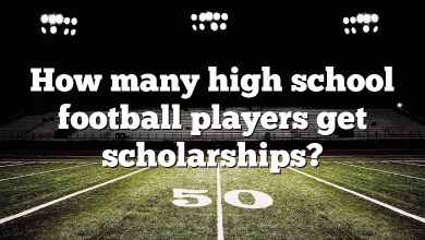 How many high school football players get scholarships?