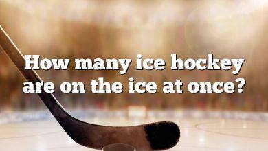 How many ice hockey are on the ice at once?