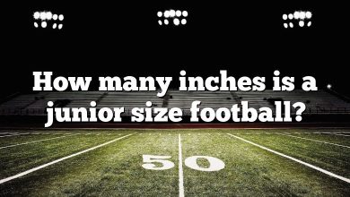 How many inches is a junior size football?