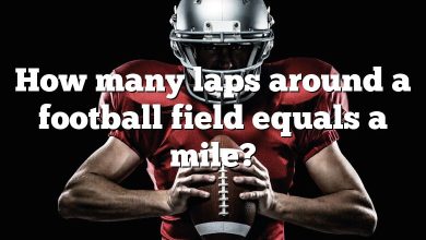 How many laps around a football field equals a mile?
