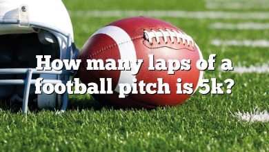 How many laps of a football pitch is 5k?