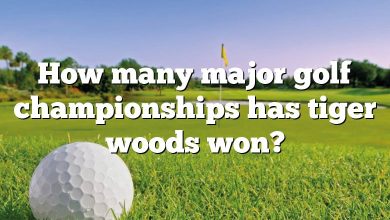 How many major golf championships has tiger woods won?