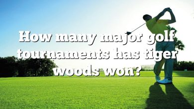 How many major golf tournaments has tiger woods won?