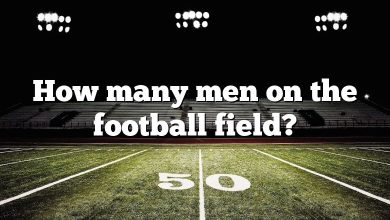 How many men on the football field?