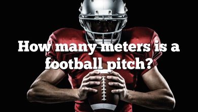 How many meters is a football pitch?