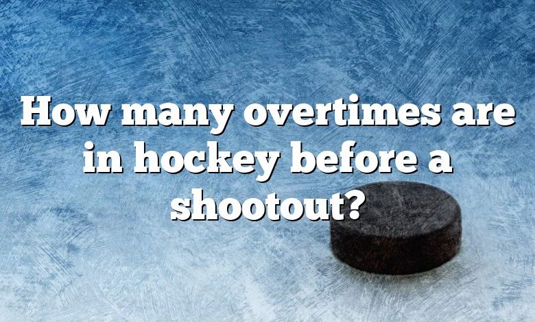 How many overtimes are in hockey before a shootout?