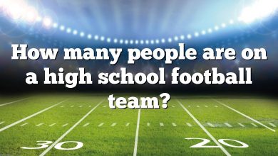 How many people are on a high school football team?