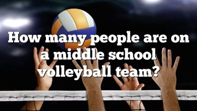 How many people are on a middle school volleyball team?