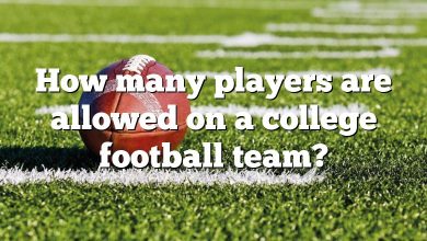 How many players are allowed on a college football team?