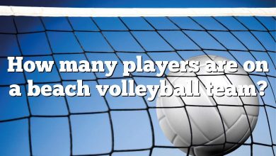 How many players are on a beach volleyball team?