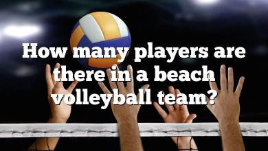 How many players are there in a beach volleyball team?