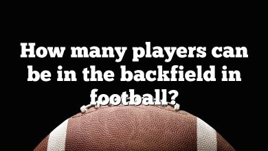 How many players can be in the backfield in football?