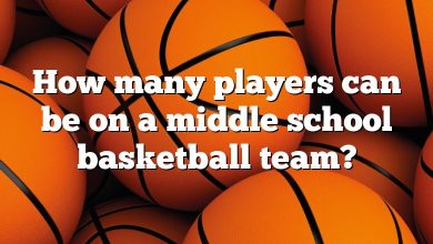 How many players can be on a middle school basketball team?