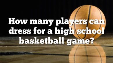 How many players can dress for a high school basketball game?