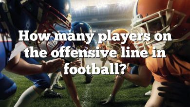 How many players on the offensive line in football?