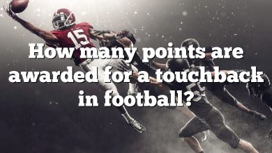 How many points are awarded for a touchback in football?