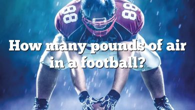 How many pounds of air in a football?