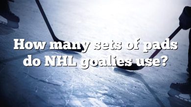 How many sets of pads do NHL goalies use?