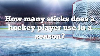 How many sticks does a hockey player use in a season?
