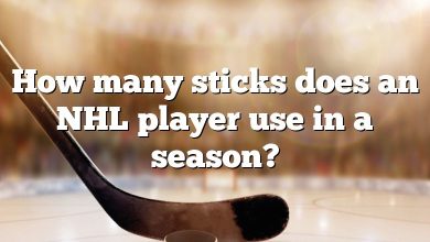 How many sticks does an NHL player use in a season?